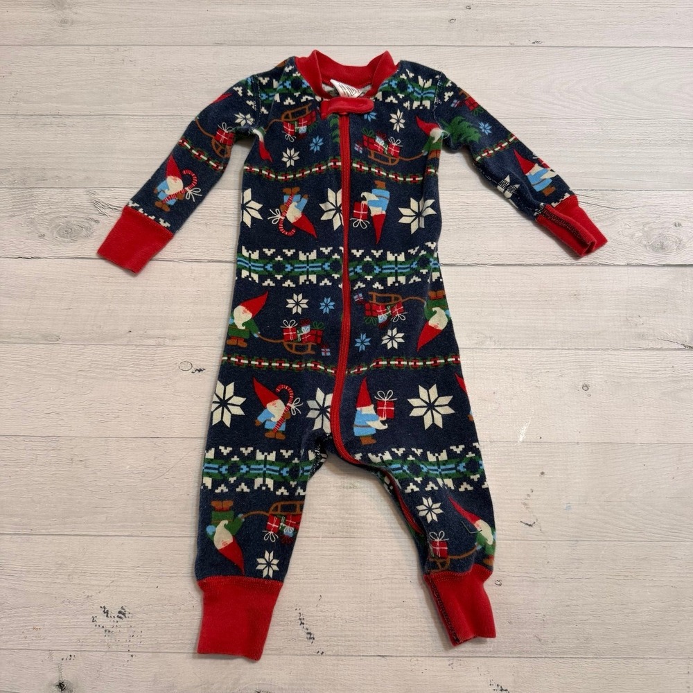 Hanna Andersson Christmas holiday‎ gnome sweet gnome footless pajamas 70 6-12 m